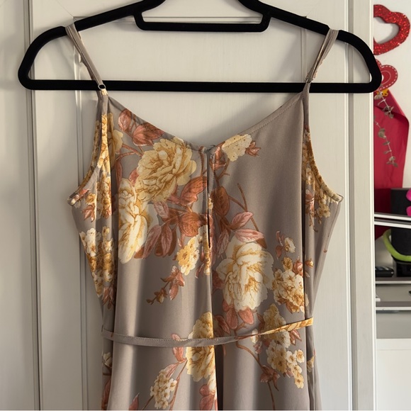 Lulus Feeling Freesia Grey Floral Print Maxi Dress Size XS - Picture 9 of 9